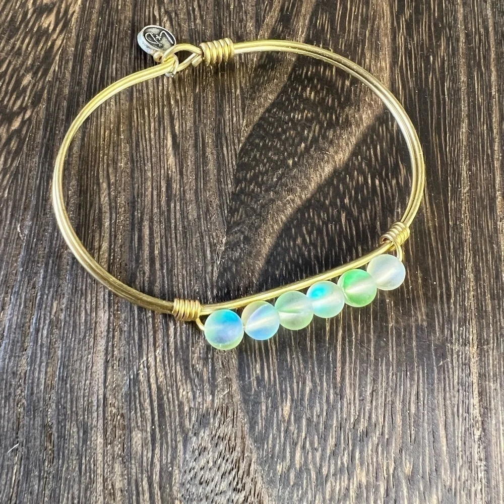 Luca & Danni Mermaid Glass Bangle Bracelet Size 7” B4